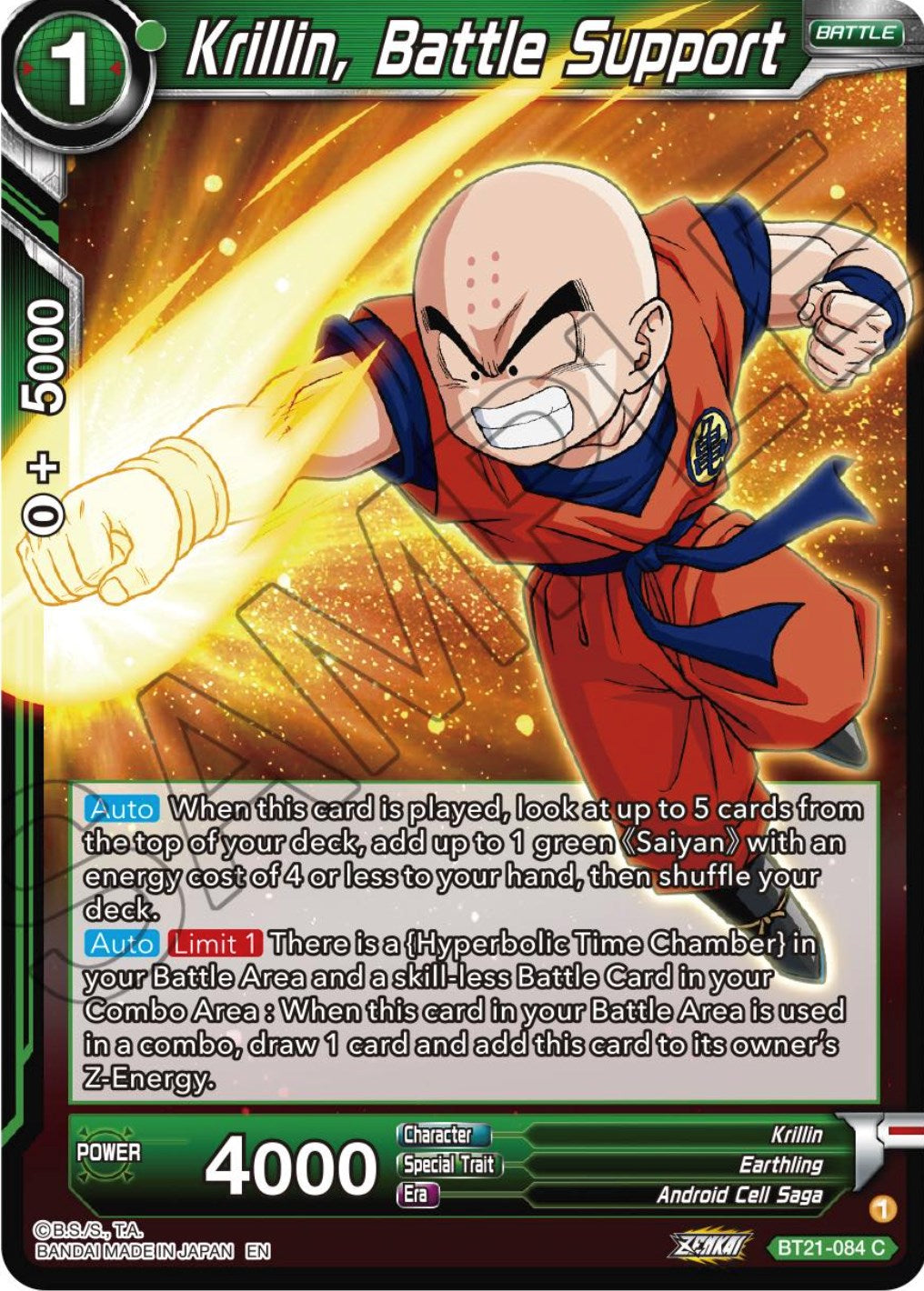 Krillin, Battle Support (BT21-084) [Wild Resurgence] | Tables and Towers