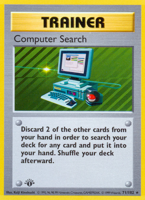 Computer Search (71/102) (Shadowless) [Base Set 1st Edition] | Tables and Towers