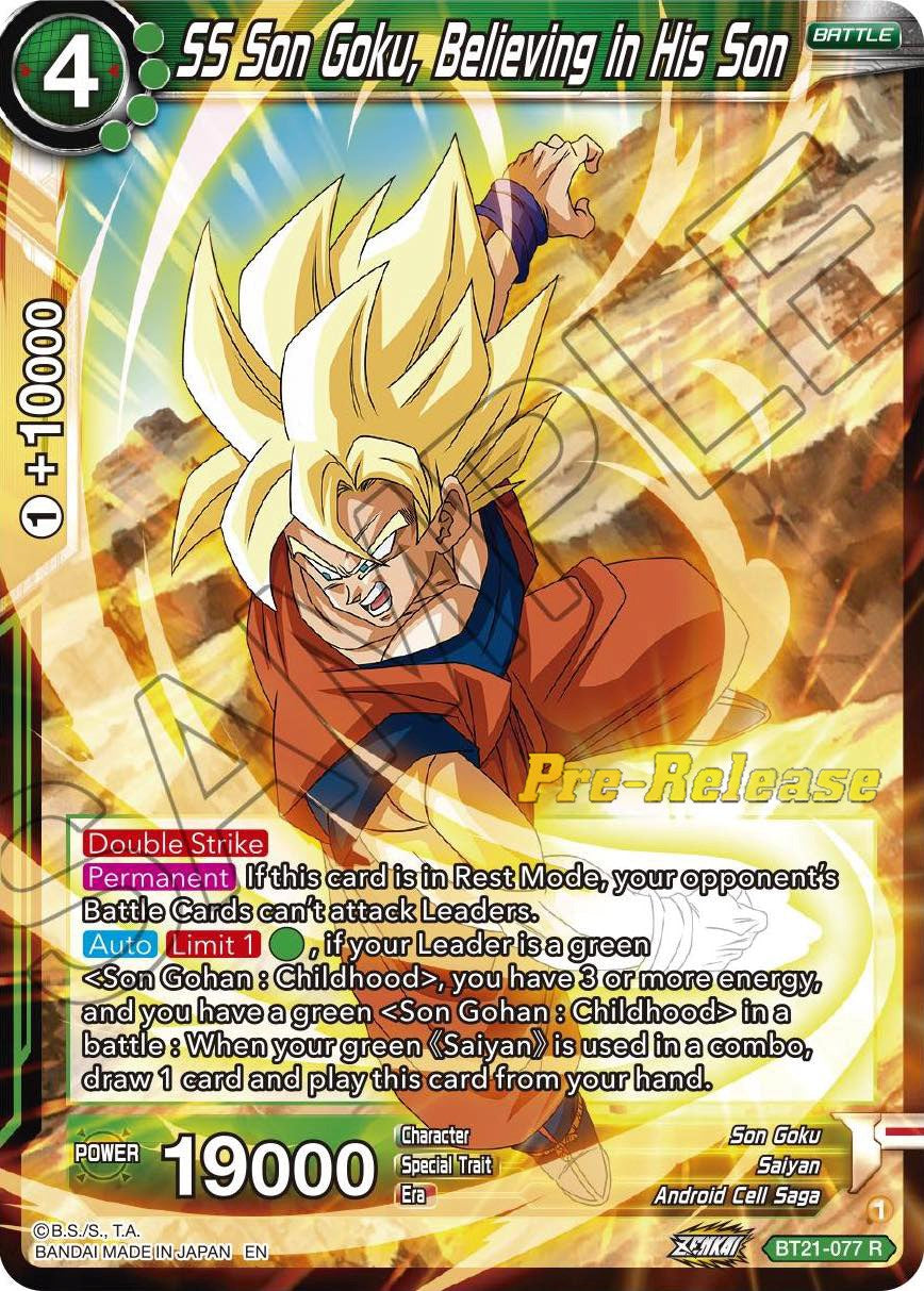 SS Son Goku, Believing in His Son (BT21-077) [Wild Resurgence Pre-Release Cards] | Tables and Towers