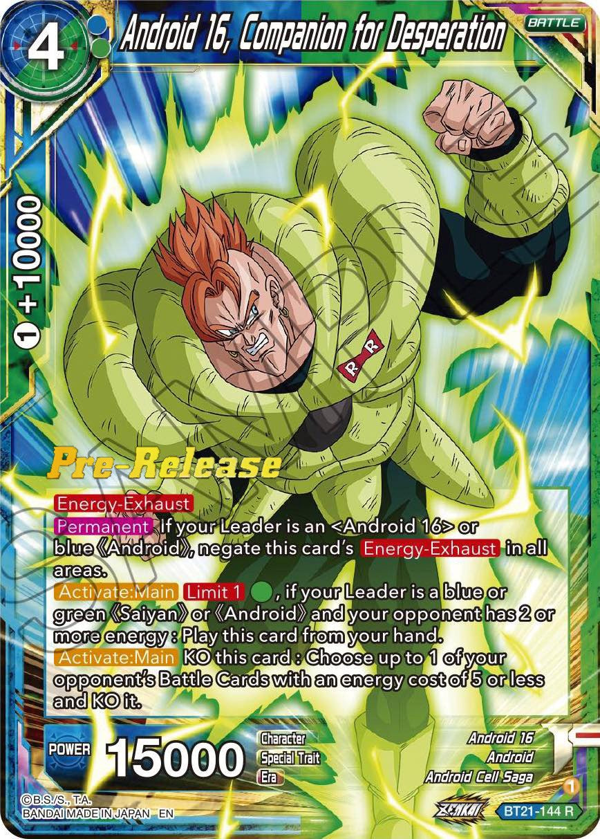 Android 16, Companion for Desperation (BT21-144) [Wild Resurgence Pre-Release Cards] | Tables and Towers