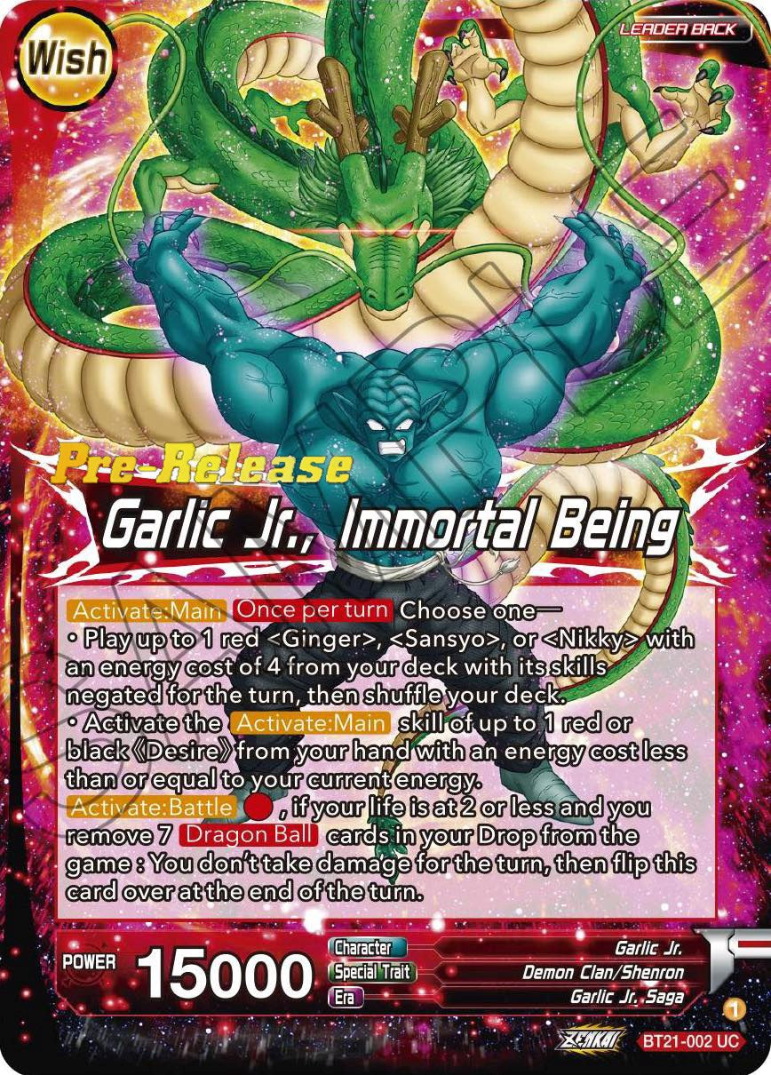 Garlic Jr. // Garlic Jr., Immortal Being (BT21-002) [Wild Resurgence Pre-Release Cards] | Tables and Towers