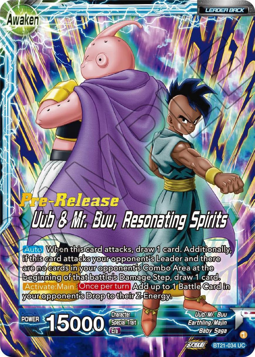 Uub // Uub & Mr. Buu, Resonating Spirits (BT21-034) [Wild Resurgence Pre-Release Cards] | Tables and Towers