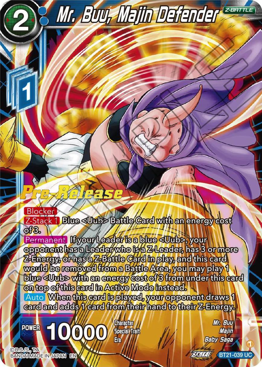 Mr. Buu, Majin Defender (BT21-039) [Wild Resurgence Pre-Release Cards] | Tables and Towers