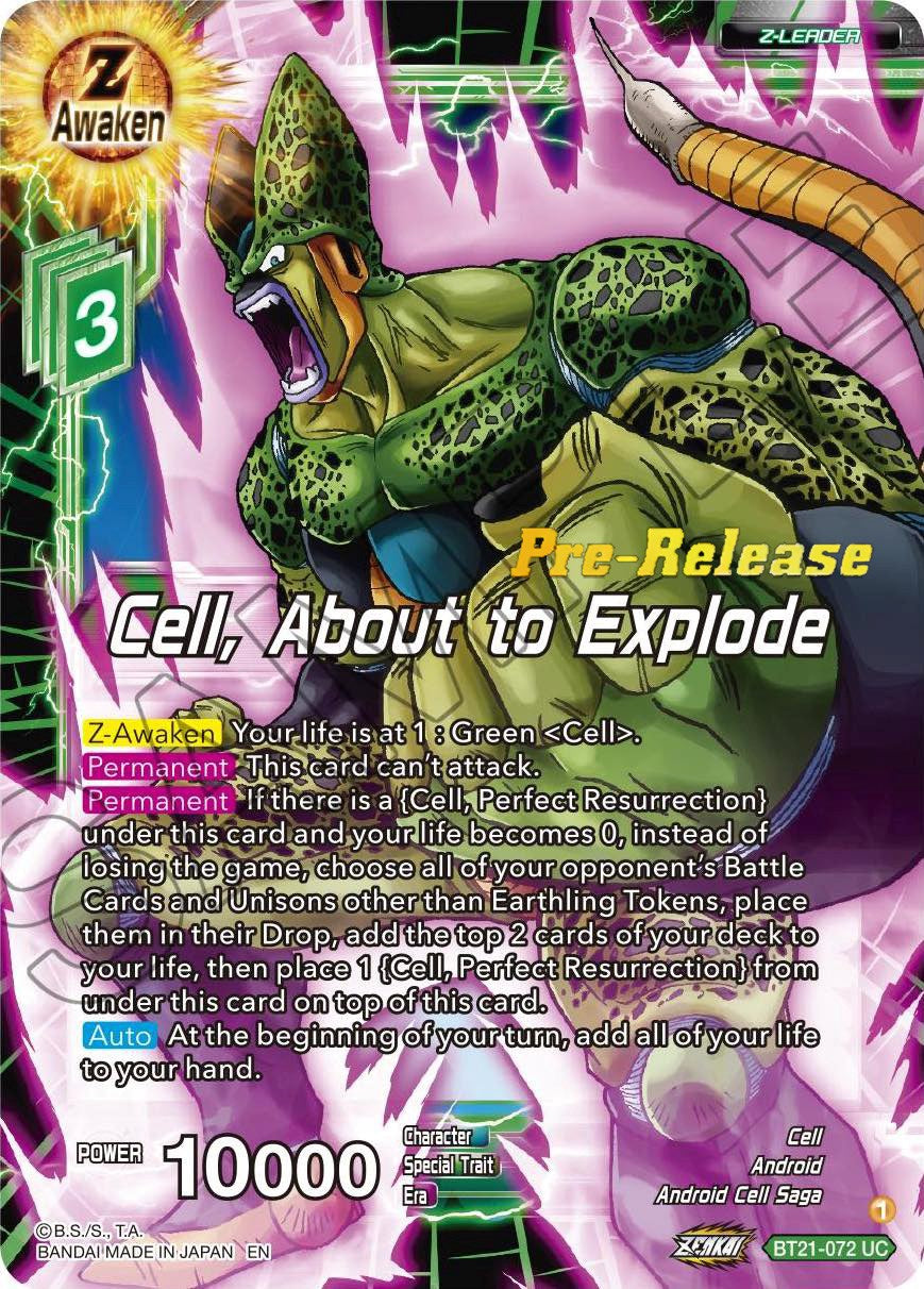 Cell, About to Explode (BT21-072) [Wild Resurgence Pre-Release Cards] | Tables and Towers