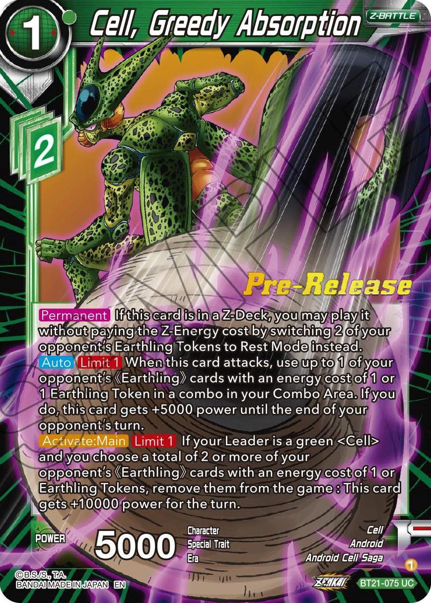 Cell, Greedy Absorption (BT21-075) [Wild Resurgence Pre-Release Cards] | Tables and Towers