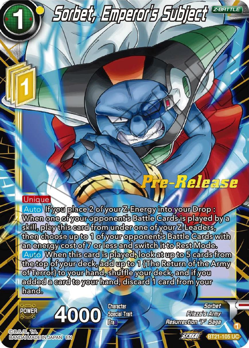 Sorbet, Emperor's Subject (BT21-105) [Wild Resurgence Pre-Release Cards] | Tables and Towers