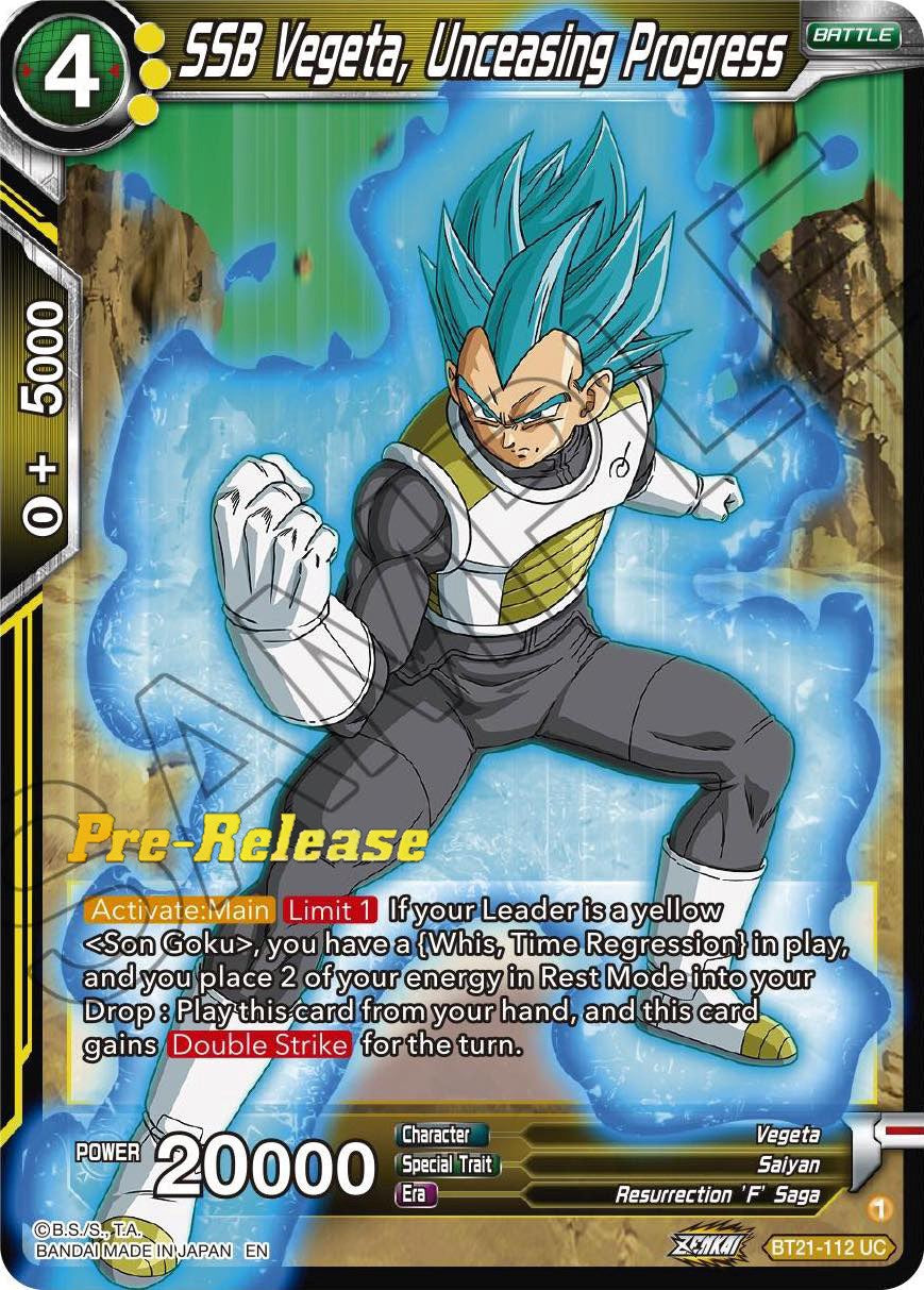 SSB Vegeta, Unceasing Progress (BT21-112) [Wild Resurgence Pre-Release Cards] | Tables and Towers