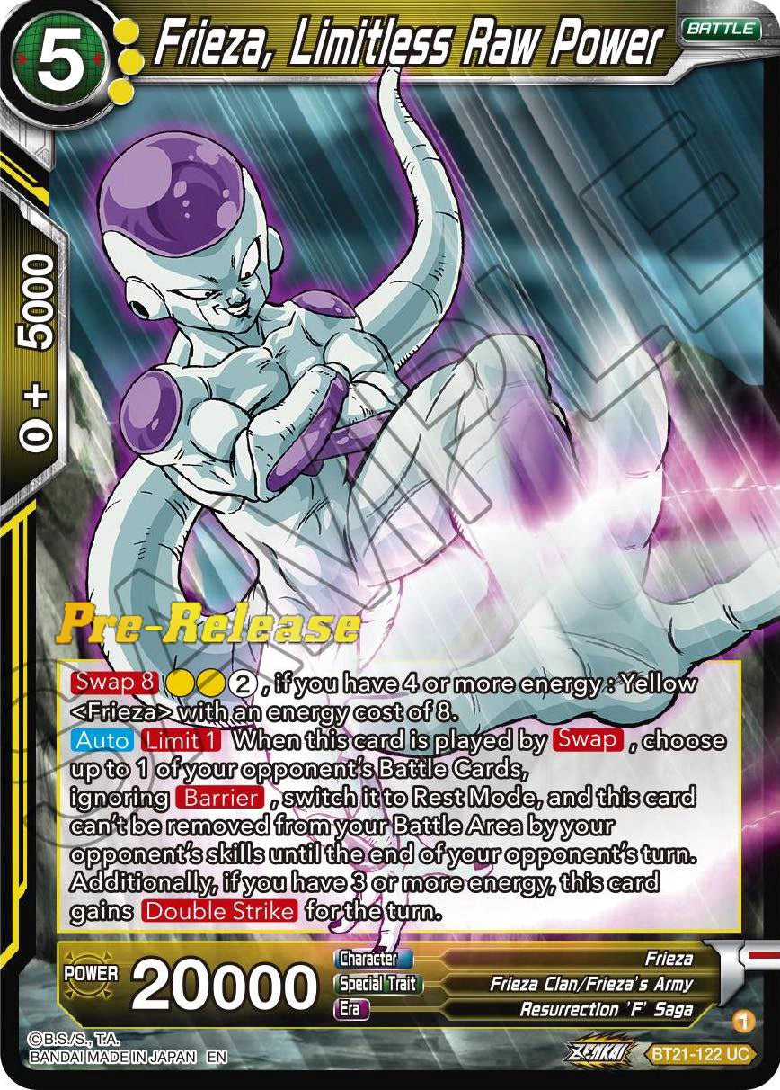 Frieza, Limitless Raw Power (BT21-122) [Wild Resurgence Pre-Release Cards] | Tables and Towers