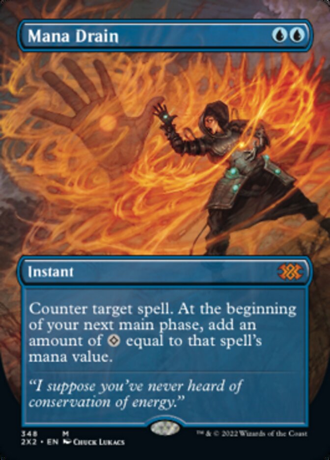 Mana Drain (Borderless Alternate Art) [Double Masters 2022] | Tables and Towers
