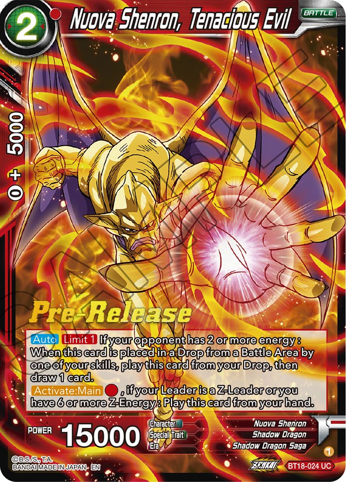 Nuova Shenron, Tenacious Evil (BT18-024) [Dawn of the Z-Legends Prerelease Promos] | Tables and Towers