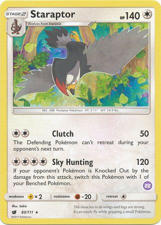 Staraptor (83/111) (Deck Exclusive #22) [Sun & Moon: Trainer Kit - Alolan Sandslash] | Tables and Towers