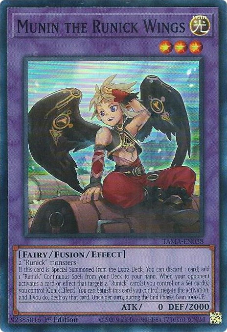 Munin the Runick Wings [TAMA-EN038] Super Rare | Tables and Towers