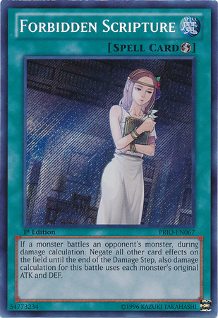 Forbidden Scripture [PRIO-EN067] Secret Rare | Tables and Towers