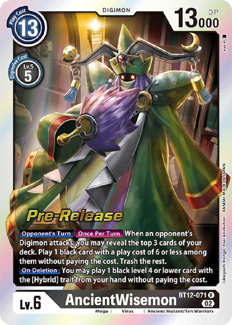 AncientWisemon [BT12-071] [Across Time Pre-Release Cards] | Tables and Towers