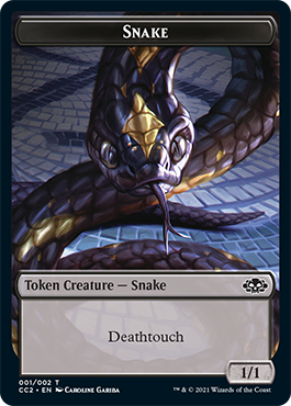 Snake // Zombie Double-Sided Token [Commander Collection: Black Tokens] | Tables and Towers