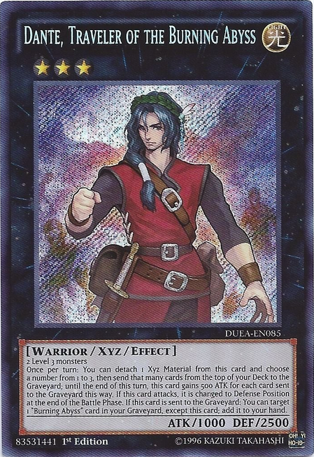 Dante, Traveler of the Burning Abyss [DUEA-EN085] Secret Rare | Tables and Towers