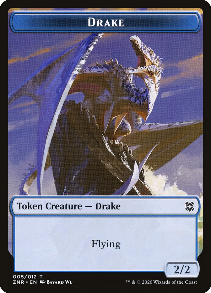 Construct // Drake Double-Sided Token [Zendikar Rising Tokens] | Tables and Towers