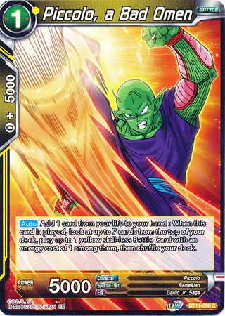 Piccolo, a Bad Omen (BT11-098) [Vermilion Bloodline] | Tables and Towers