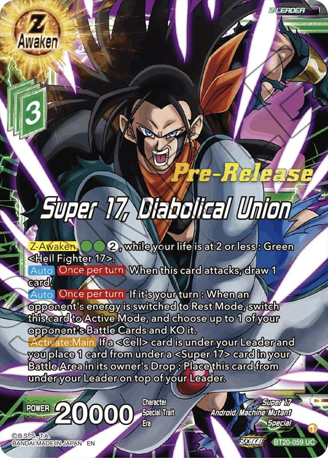 Super 17, Diabolical Union (BT20-059) [Power Absorbed Prerelease Promos] | Tables and Towers