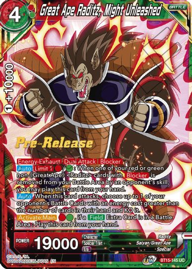 Great Ape Raditz, Might Unleashed (BT15-145) [Saiyan Showdown Prerelease Promos] | Tables and Towers