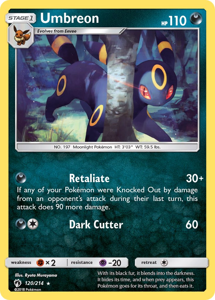 Umbreon (120/214) (Cosmos Holo) (Blister Exclusive) [Sun & Moon: Lost Thunder] | Tables and Towers