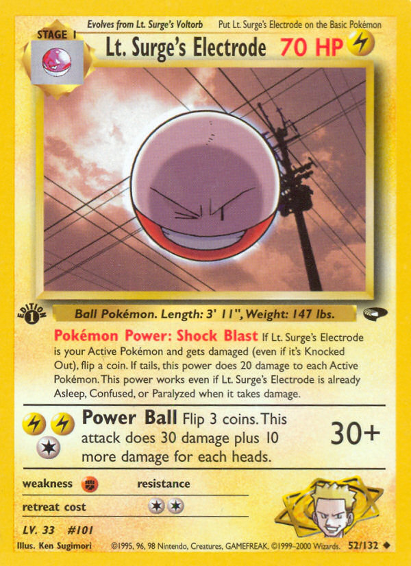 Lt. Surge's Electrode (52/132) [Gym Challenge 1st Edition] | Tables and Towers