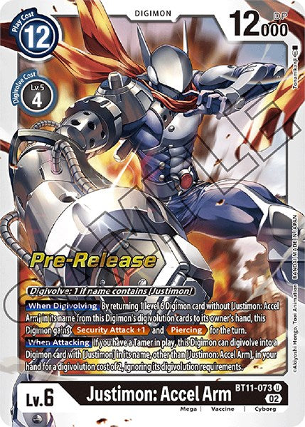 Justimon: Accel Arm [BT11-073] [Dimensional Phase Pre-Release Promos] | Tables and Towers