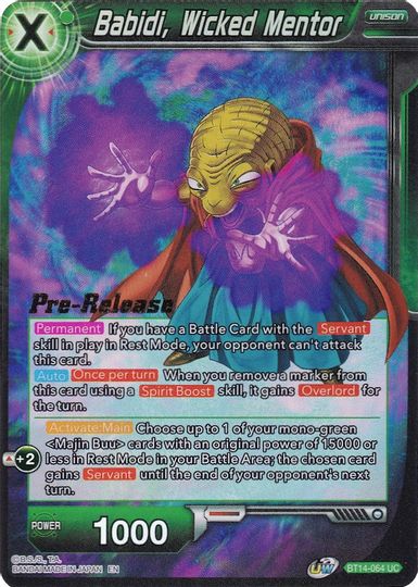 Babidi, Wicked Mentor (BT14-064) [Cross Spirits Prerelease Promos] | Tables and Towers