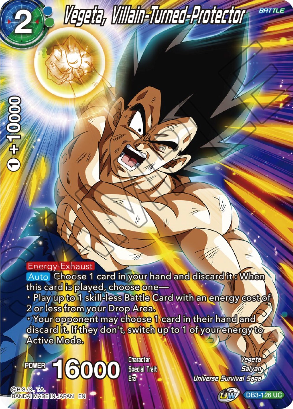 Vegeta, Villain-Turned-Protector (DB3-126) [Theme Selection: History of Vegeta] | Tables and Towers