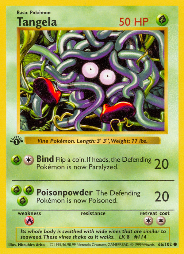 Tangela (66/102) (Shadowless) [Base Set 1st Edition] | Tables and Towers