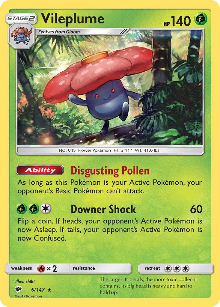 Vileplume (6/147) [Sun & Moon: Burning Shadows] | Tables and Towers