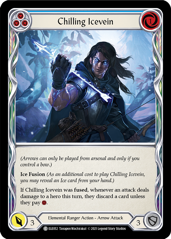 Chilling Icevein (Blue) [ELE052] (Tales of Aria)  1st Edition Rainbow Foil | Tables and Towers