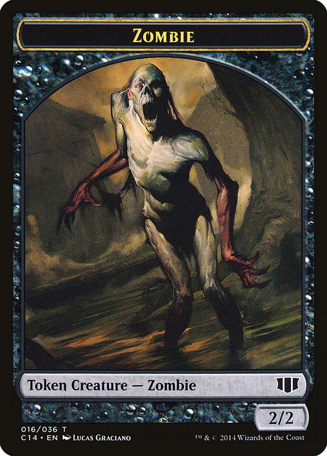 Ob Nixilis of the Black Oath Emblem // Zombie (016/036) Double-Sided Token [Commander 2014 Tokens] | Tables and Towers