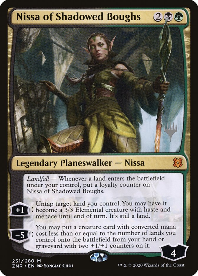 Nissa of Shadowed Boughs (Promo Pack) [Zendikar Rising Promos] | Tables and Towers