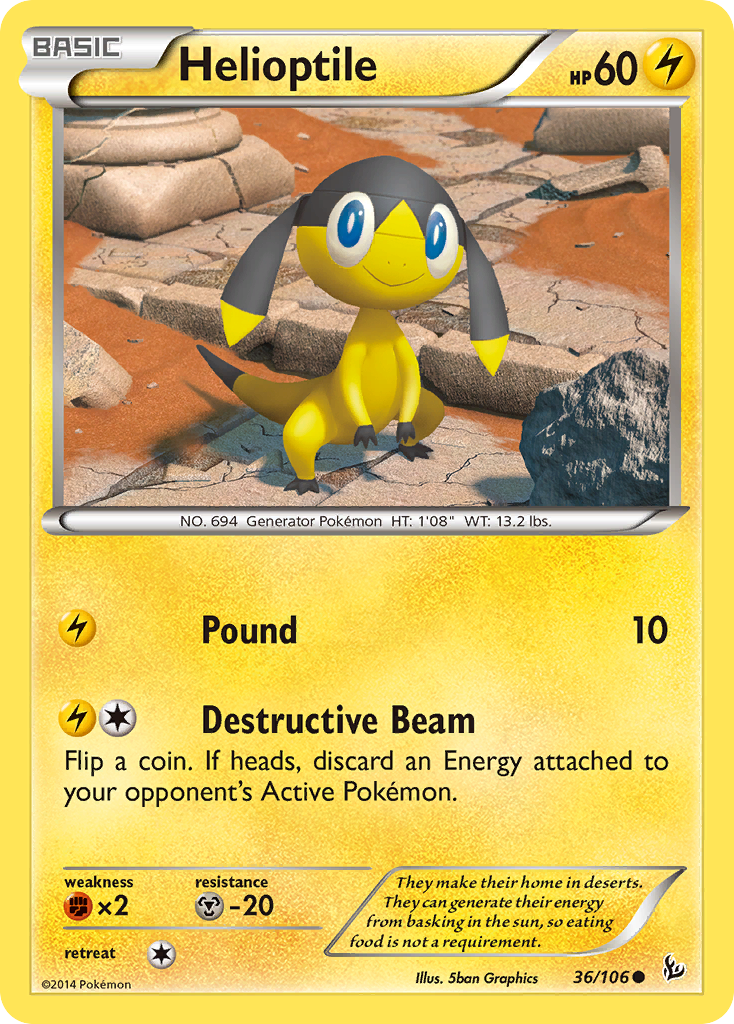 Helioptile (36/106) [XY: Flashfire] | Tables and Towers