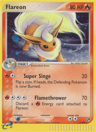 Flareon (5/100) [EX: Sandstorm] | Tables and Towers