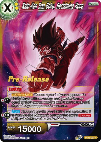 Kaio-Ken Son Goku, Reclaiming Hope (BT15-093) [Saiyan Showdown Prerelease Promos] | Tables and Towers