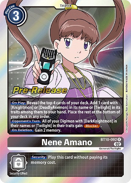 Nene Amano [BT10-092] [Xros Encounter Pre-Release Cards] | Tables and Towers