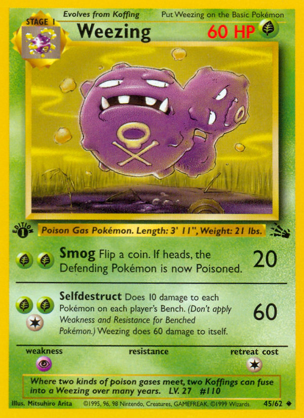 Weezing (45/62) [Fossil 1st Edition] | Tables and Towers