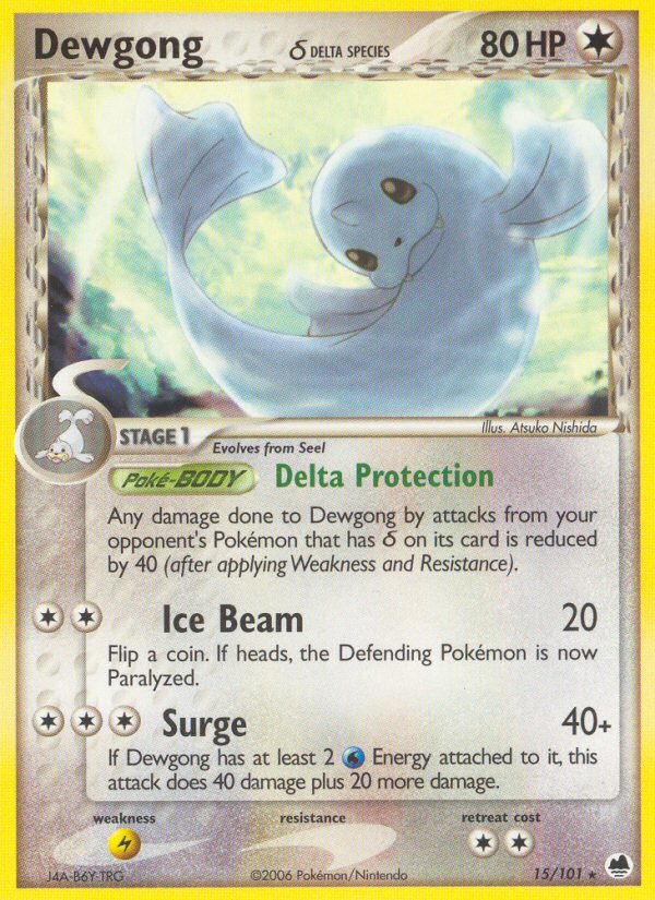 Dewgong (15/101) (Delta Species) [EX: Dragon Frontiers] | Tables and Towers