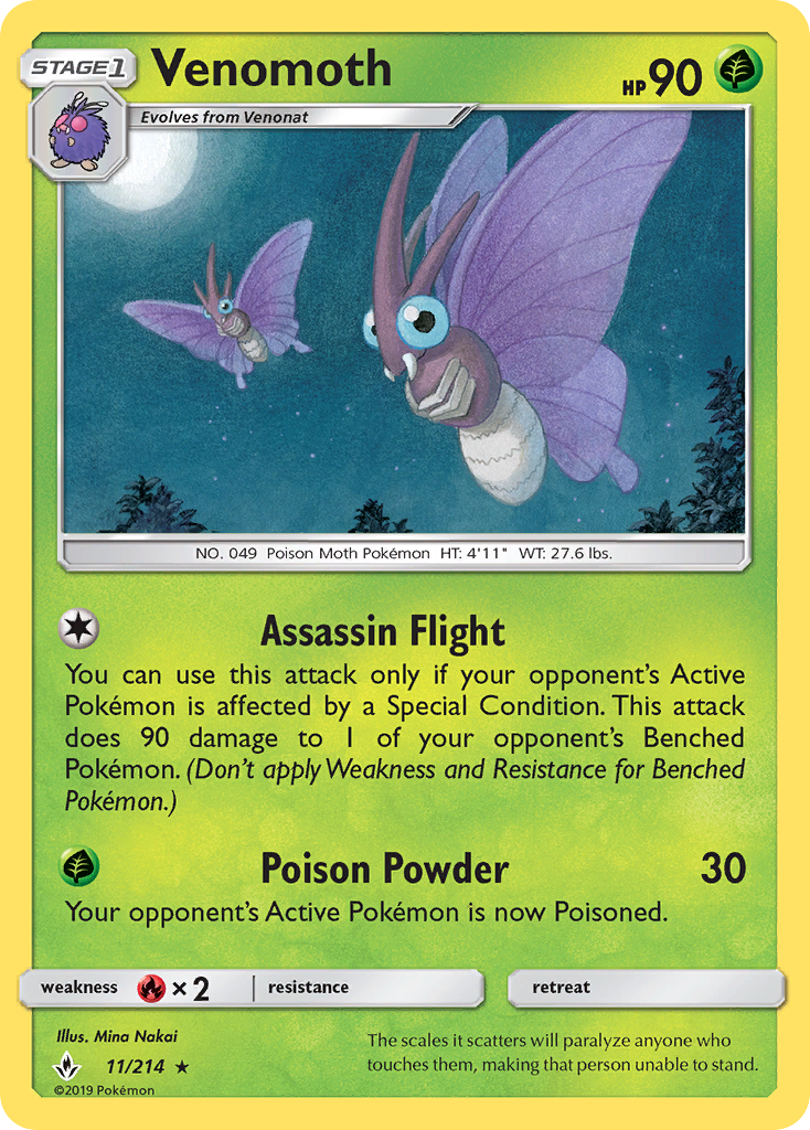 Venomoth (11/214) [Sun & Moon: Unbroken Bonds] | Tables and Towers