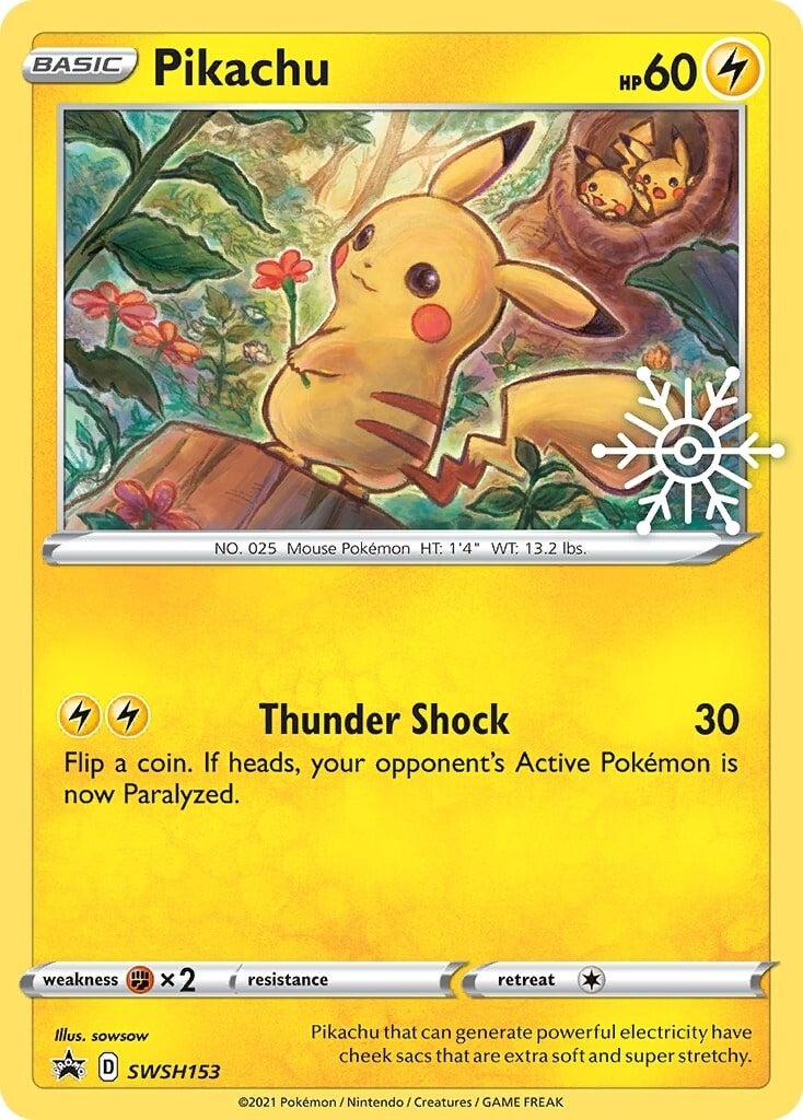 Pikachu (SWSH153) (Holiday Calendar) [Sword & Shield: Black Star Promos] | Tables and Towers