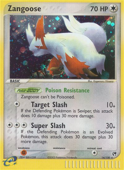 Zangoose (14/100) [EX: Sandstorm] | Tables and Towers