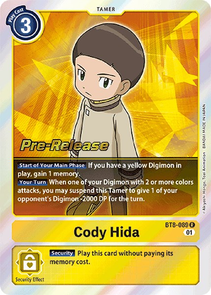 Cody Hida [BT8-089] [New Awakening Pre-Release Cards] | Tables and Towers