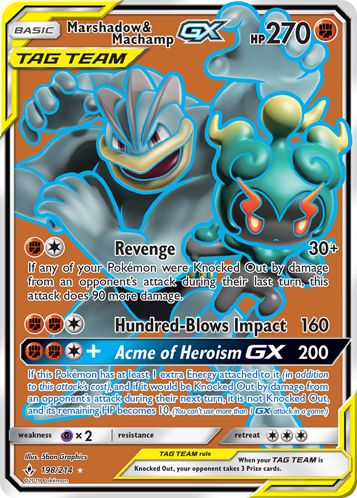 Marshadow & Machamp GX (198/214) [Sun & Moon: Unbroken Bonds] | Tables and Towers