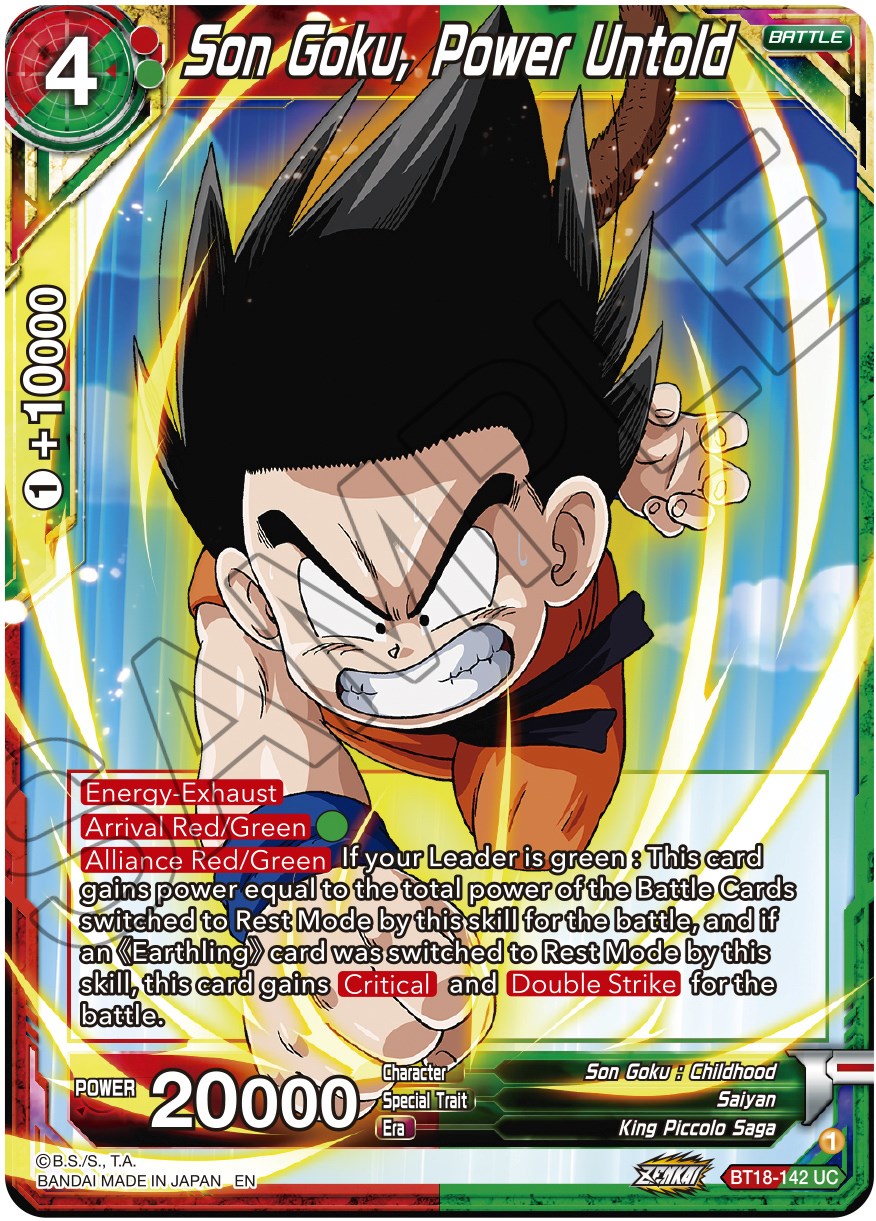 Son Goku, Power Untold (BT18-142) [Dawn of the Z-Legends] | Tables and Towers