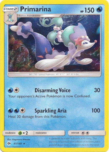 Primarina (41/149) (Water Web Holo) [Sun & Moon: Base Set] | Tables and Towers