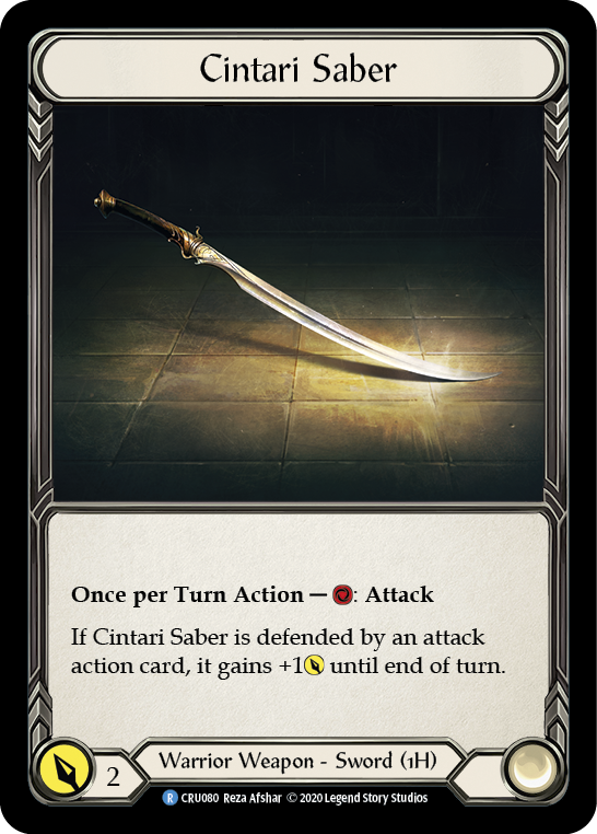 Cintari Saber [CRU080] (Crucible of War)  1st Edition Cold Foil | Tables and Towers