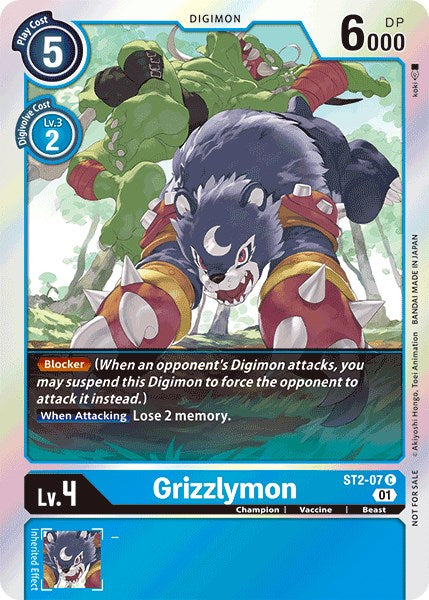 Grizzlymon [ST2-07] (Official Tournament Pack Vol.4) [Starter Deck: Cocytus Blue Promos] | Tables and Towers