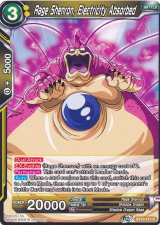 Rage Shenron, Electricity Absorbed (BT12-111) [Vicious Rejuvenation] | Tables and Towers